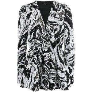 NWT AMEN Black Sequin Mini Dress Sz 40 Italy/US 4 Designer ($1500) Party NYE